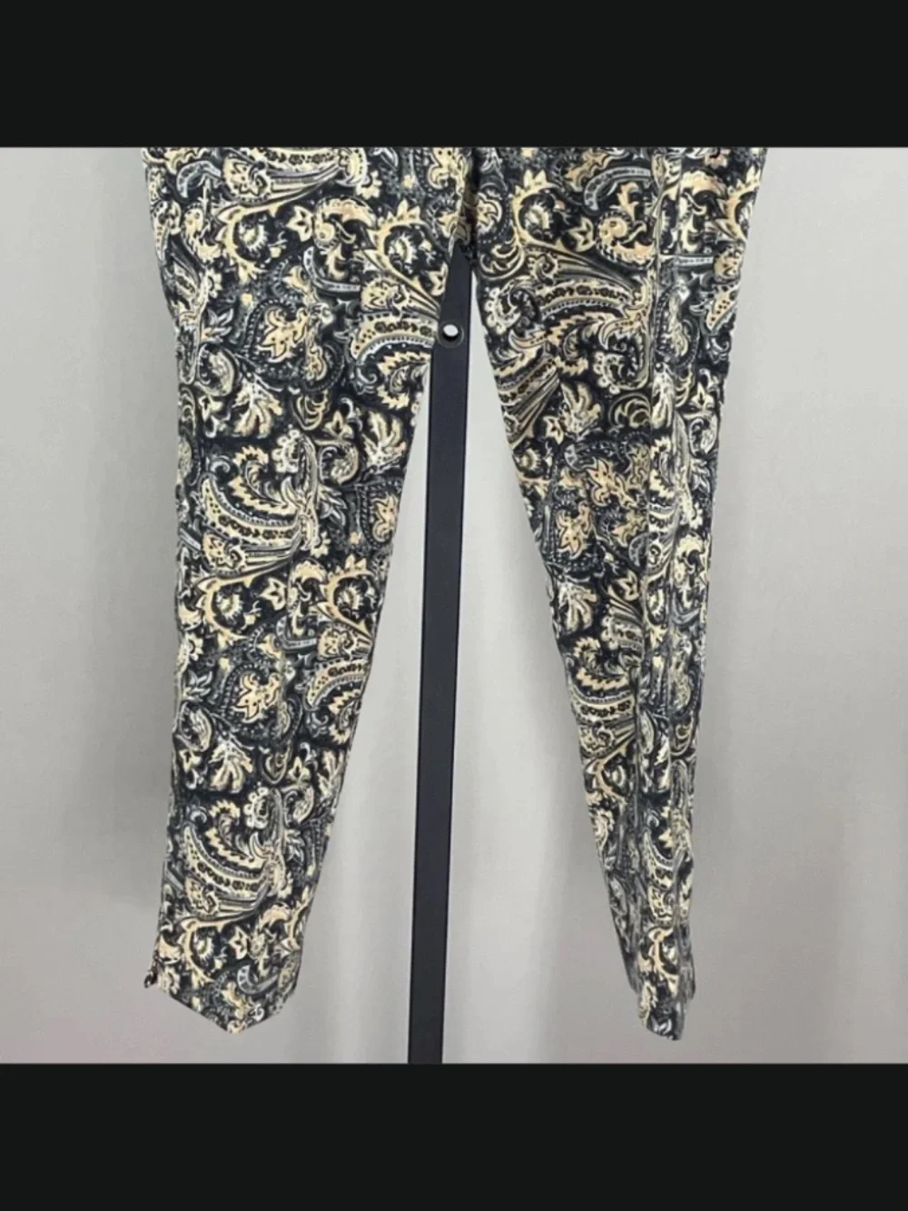 NEW Talbots Pants Womens 6 petite black tan floral paisley Hampshire straight